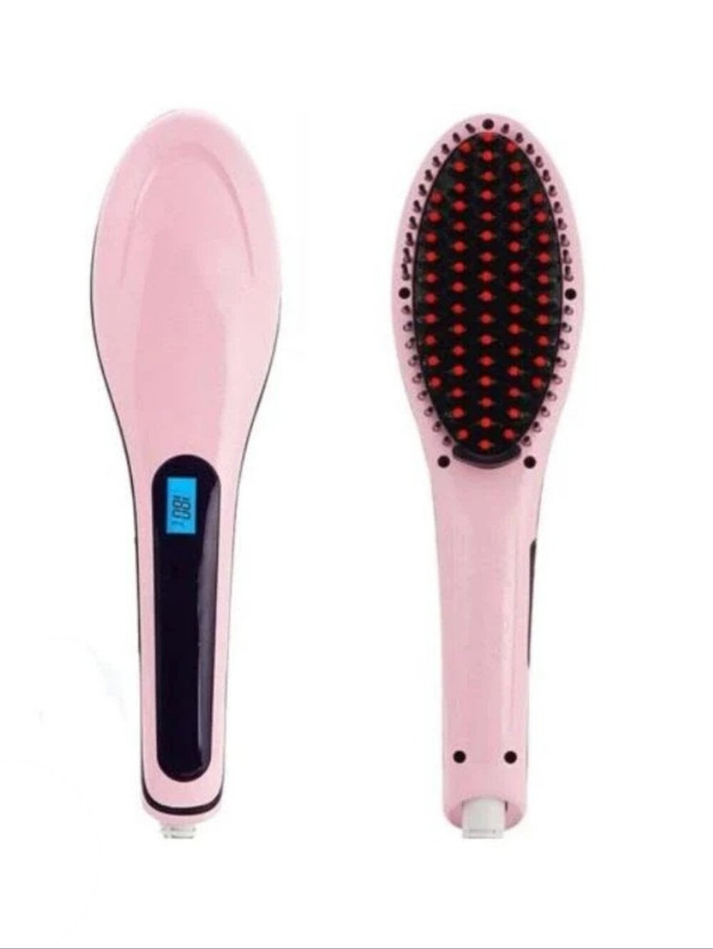 Straightening Magic Fast Hair Straightener Pink Bivolt Smoothing Brush
